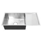 Single Bowl Kitchen Sink With Drainboard 1.2mm Thickness Polished Surface Finish
