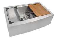 Golden Color Apron Stainless Steel Kitchen Sink Without Faucet R19 Corner