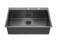 16 Guage SS Kitchen Sink Pvd Nano Over The Counter Top Matte Black