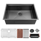 32 X 19 Inch Workstation 304 Stainless Steel Kitchen Sink PVD Nano Matte Black