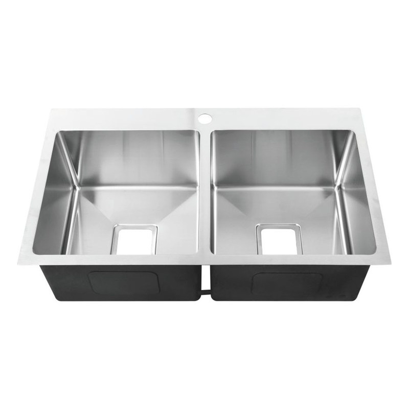 Hand Made Top Mount Stainless Steel Kitchen Sink Rust Corrosion Resistance / Overmount Stainless