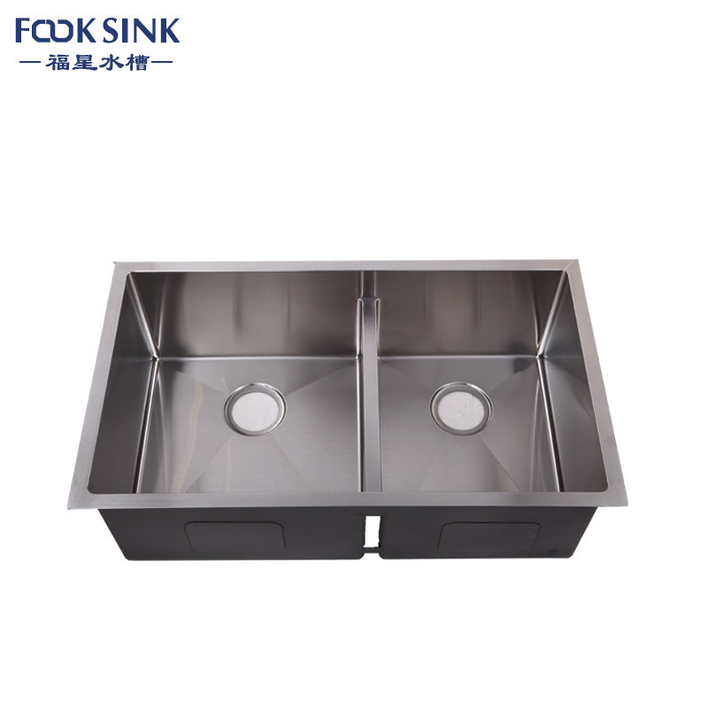 Full Tested Stainless Steel Low Divide Kitchen Sink With Big Drainboard