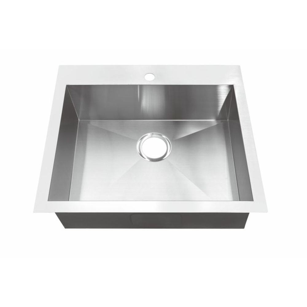 Household Stylish Top Mount Stainless Steel Kitchen Sink 5 Years Warranty / Square Stainless