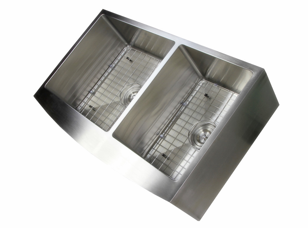 36 Inch Apron Stainless Steel Kitchen Sink Curved Front Farm Brushed Surface / Apron Stainless
