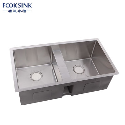 33''X18''X10 Low Divide Stainless Steel Sink , Durable Double Bowl Kitchen Sink