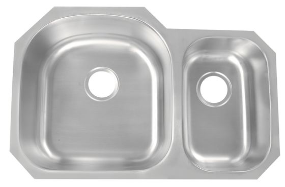 1.2mm Thickness Double Bowl Ss Kitchen Sink Above Counter / Undermount Installation