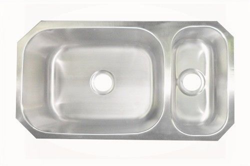 Satin Finish Double Bowl Kitchen Sink 16 Gauge SS Material With No Faucet