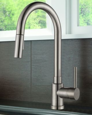 Desk Mounted Contemporary Kitchen Sink Faucets With Pull Down Sprayer