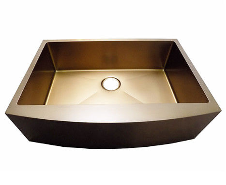 Golden Color Double Bowl Kitchen Sinks Stainless Steel Above Counter