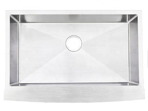 Satin Undermount Stainless Steel Kitchen Sink / Front Kitchen Sink Apron Front R10 1 Bowl