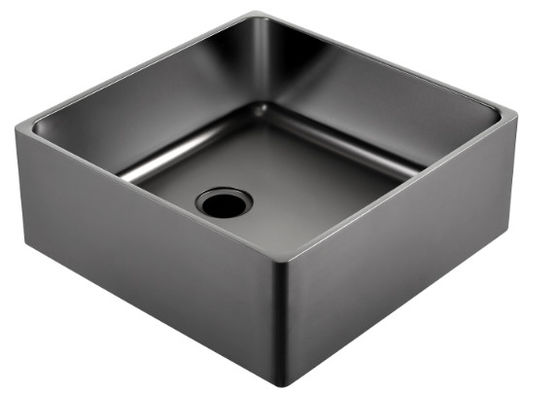 Black Square Bowl SS304 Bathroom Kitchen Sink PVD Nano Coating