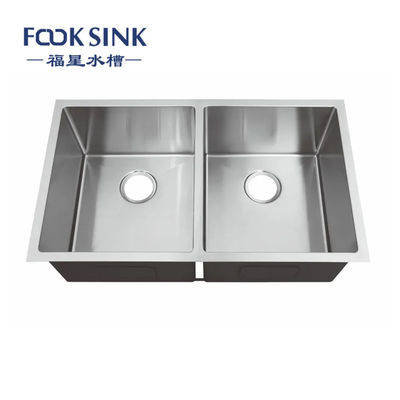Hot Selling Stainless Steel 50/50 Double Bowl Kitchen Sinks manufacturer United States Standard Counter Sink Basin Lavabo De Cuisine
