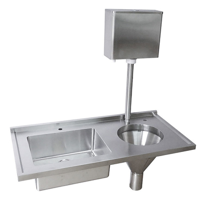 Factory Wall Mounted Stainless Steel 304/316 double bowl Sluice Sinks And Slop Hopper  With Flush Valve Cistern For Hospitals, Nursing Homes Medical Surgery