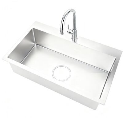 Popular Korean Style Top Mount Sink 860x520mm Embossed Kitchen Sinks with 185mm Drain Hole Honeycomb Nano Sink Scratch Resistant Ss304 Stainless Steel Sink for Apartment Flat