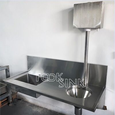 Factory Wholesale Hospital Workstation Sluice Hopper Sinks Stainless Steel Hot Selling 1600x560mm Waste Disposal Sink For Clinic Laboratory