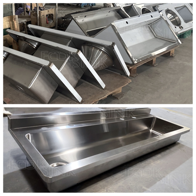 Customized Size Wall Mounted Surgical Sinks For Hospital School Hand Washing Factory Price Commercial Stainless Steel Sink Wandwaschbecken Edelstahl