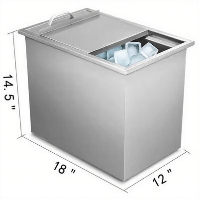 High Quality Insulated Ice Bucket With Brushed Surface 304 Stainless Steel Ice Bin container Customizable Large Capacity Outdoor Camping Ice Bin