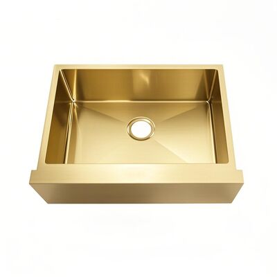 New Style Farmhouse Stainless Steel Kitchen Sinks Golden Luxury 28/34 Inch Apron Front 18 Gauge Brushed Finish Black Matte Nano Sink