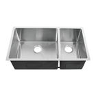 Undermount Double Bowl Bathroom Sink With Smooth Stainless Steel Satin Finish