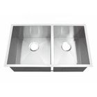 Satin Finish Kitchen Sinks Stainless Steel Undermount Double Bowl