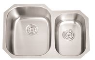 Satin Finish Double Bowl Stainless Steel Sink Undermount Modern Design / Double Bowl Stainless Steel Kitchen Sink