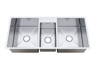 Triple Bowl Square Corner Top Mount Stainless Steel Kitchen Sink 70 X 20 Inches