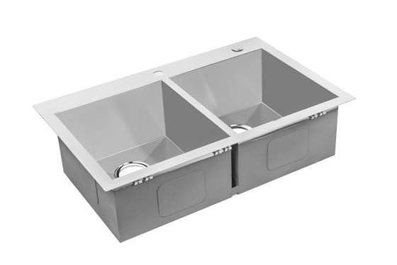 Hand Made Top Mount Stainless Steel Kitchen Sink Easy Installation / Stainless Steel Laundry Sink