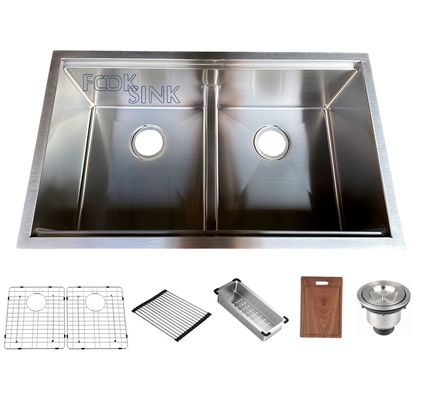 Multi Functional Countertop Installation Undermount Kitchen Sink Durable Handmade 304 Stainless Steel Workstation Sink With Accessories Double Bowl Sinks Fregadero De Cocina