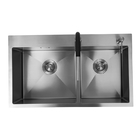 Two Bowl Drop In topmount stainless steel kitchen sink Contemporary