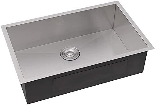 Commercial Large 32''X18'' Black Stainless Steel Kitchen Sinks 9inch Deep Sus304 Drop-In Undermount Sink