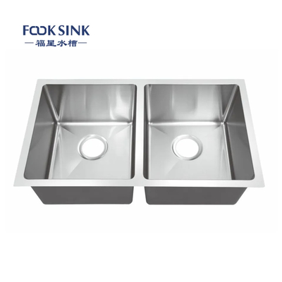 Popular Item Undermount Double Sinks Stainless Steel Handmade Kitchen Sinks