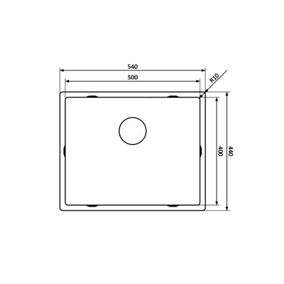 Modern Underment Sink 540x440mm Vintage Bronze Kitchen Sinks 304 Stainless Steel 10inch Deep Sink Without Faucet Fregadero De Cocina