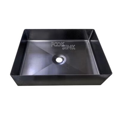 Customized Size Wash Basin Counter Top Art Design Nano Bathroom Sinks Pvd Black Golden Stainless Steel Sink For Toilet Hotel Restaurant