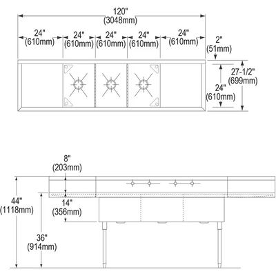 Wholesale Outdoor Brushed Surface 304 Stainless Steel Utility Sink For Restaurant Freestanding Kitchen Sink Double Bowl Workbench Washing Basins