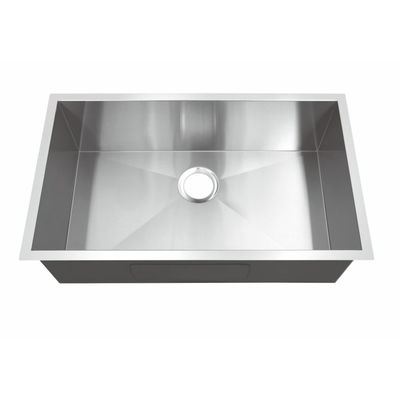 SS 304 Undermount Stainless Steel Kitchen Sink For Hotel Commercial Right Corner