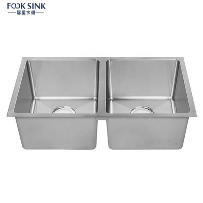Anti Rust Stainless SUS3O4 Undermount Double Kitchen Sink Quick Delivery