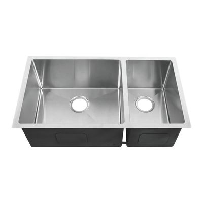 Double Bowl Undermount Stainless Steel Kitchen Sink Radius R10 Coved Corners