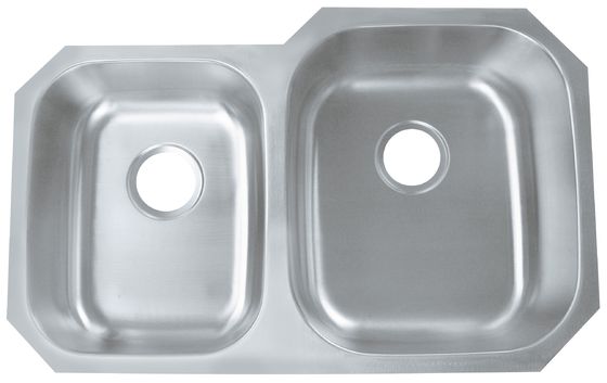 31"Lx21"W  Double Bowl Kitchen Sink with Thick Sound Dampener Rubber Pad