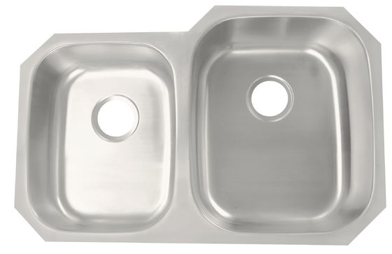 16 Gauge Steel Double Bowl Kitchen Sink Fully Insulated With Brushed Satin Finish