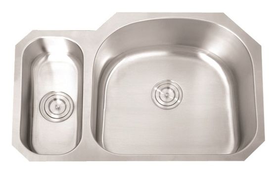 304 Stainless Steel Double Bowl Kitchen Sink 16G Thickness With Long Lifespan