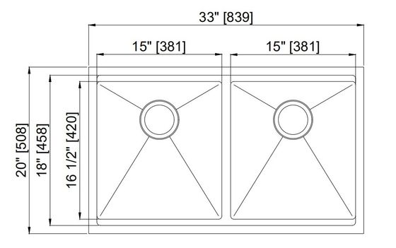 Rectangular Low Divide Sink Brushed Surface Pair With Various Decorating Styles