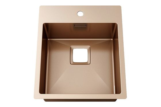Luxury 304 Sus Above Counter Bathroom Sink For Hotel Sanitary Ware / Brushed Stainless Steel Kitchen Sink
