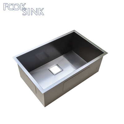 Scratch Resistent PVD Stainless Steel Sink Double Square Drain Matt Black