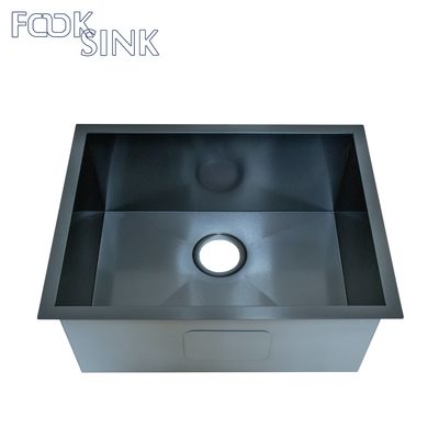 PVD Black Single Kitchen Sink Above Counter Or Udermount Vegetable Washing Basin