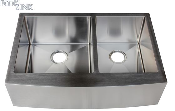 Farm Apron Stainless Steel Kitchen Sink Double Bowl Polished Finished
