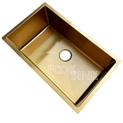 Undermount Nano PVD Stainless Steel Sink 30'' Single Bowl Gold